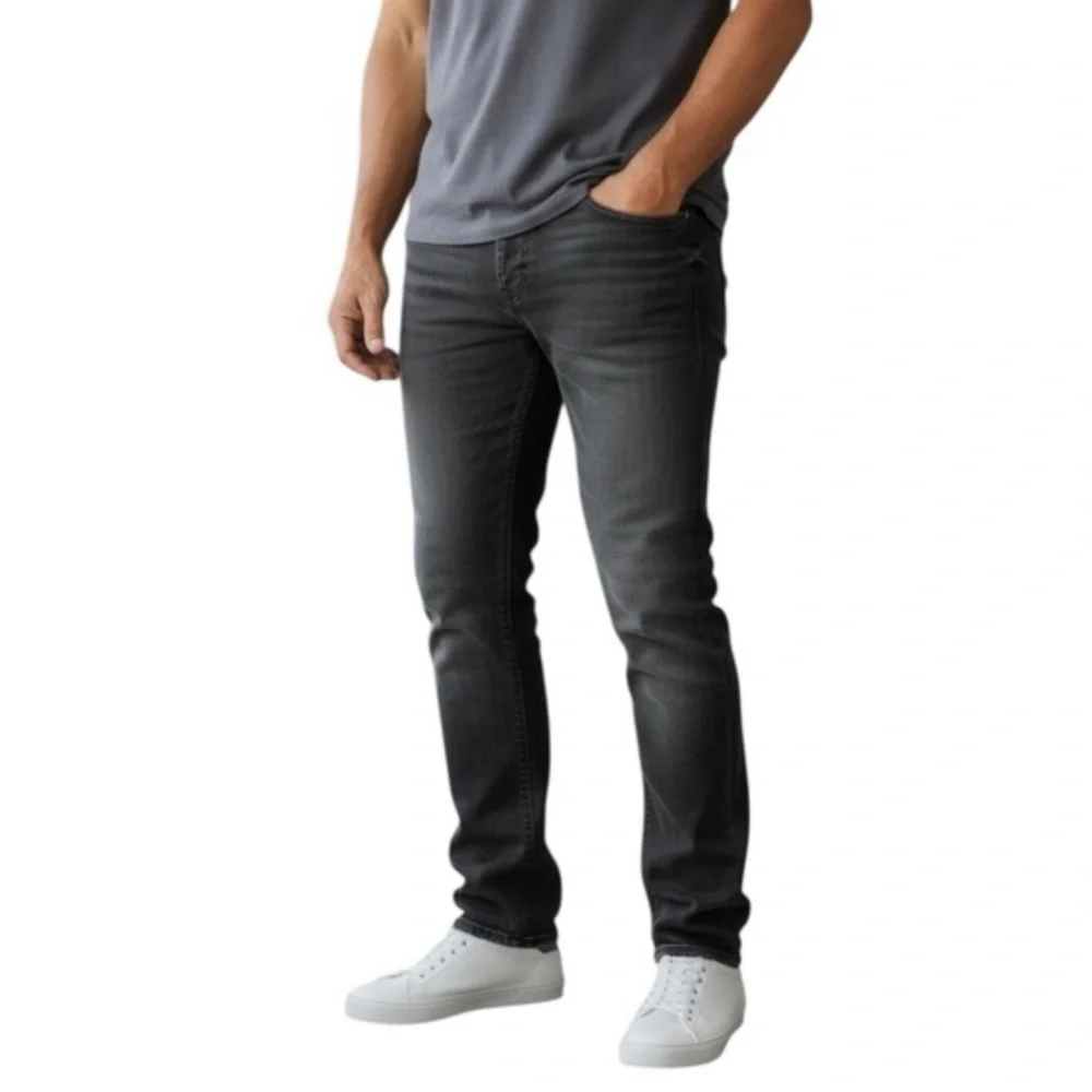 PrAna | Men's ‘Black’ Charcoal Grey Slim Fit Straight Leg Axiom Jeans Sz W38 L30